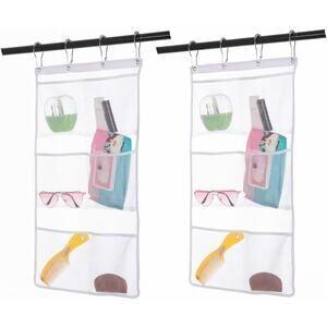 2 Pack Mesh Hanging Caddy Organizer with 6 Pockets